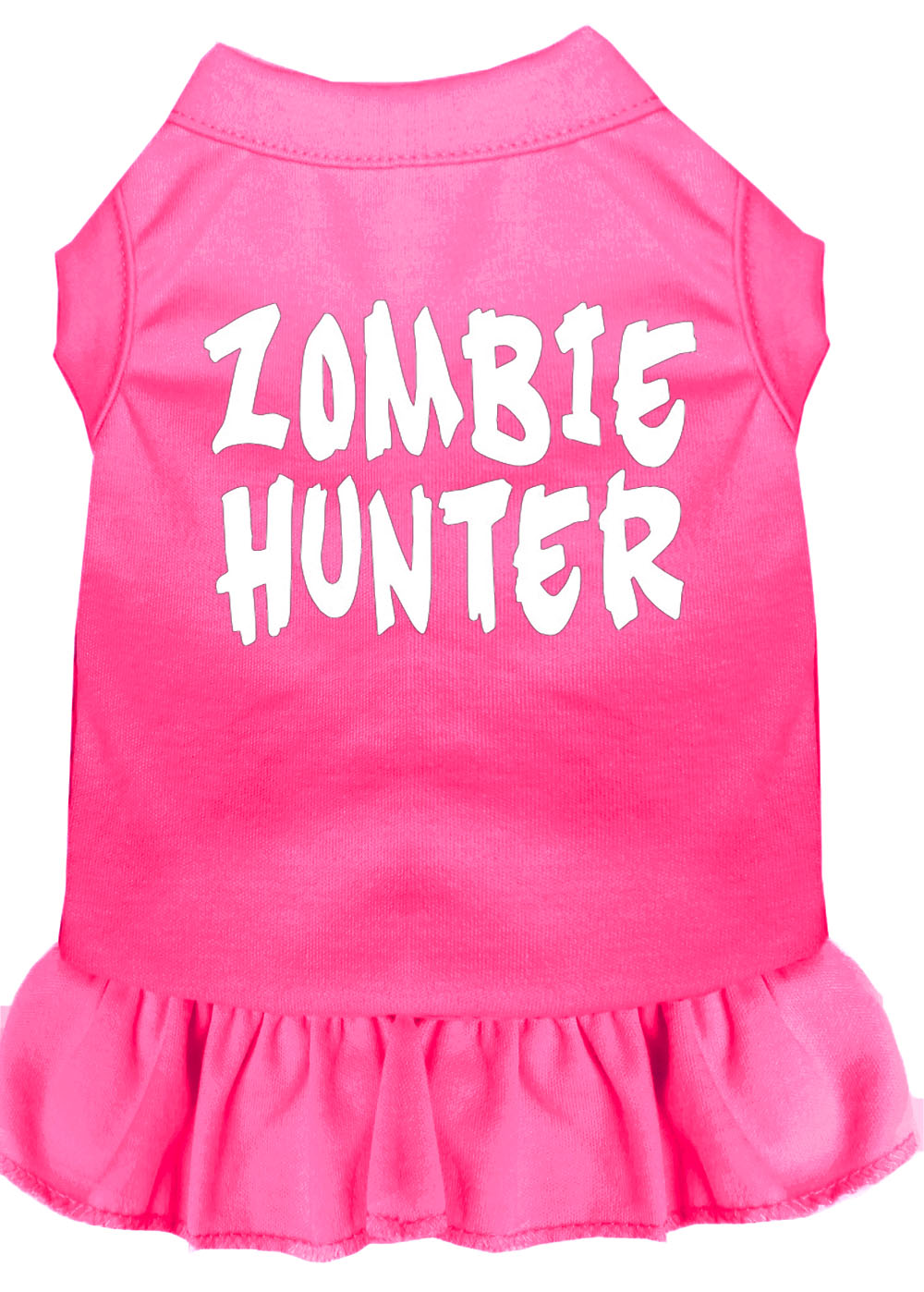 Zombie Hunter Screen Print Dress Bright Pink Lg